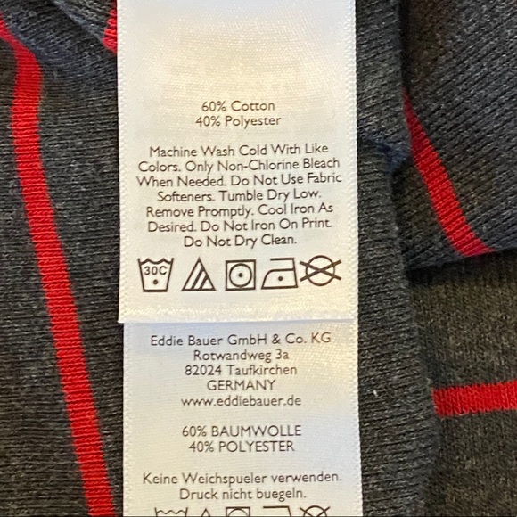 Eddie Bauer 2X sweater sweatshirt charcoal red top - Picture 8 of 10